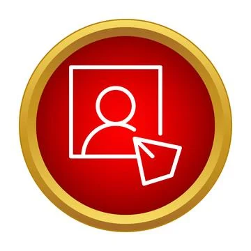 Selecting user profile icon with a clicking cursor Stock Illustration