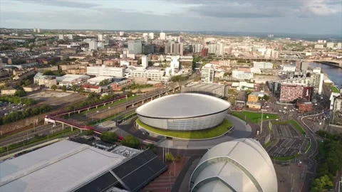 Selection of Aerial / Drone GV's of SEC Glasgow - COP26 Stock Footage 163665838