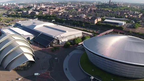 Selection of Aerial / Drone GV,s of SEC Glasgow - COP26 Stock Footage 163665947