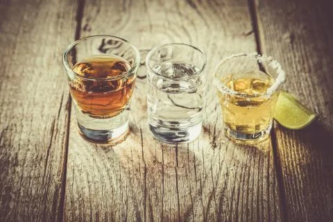 Selection of alcoholic drinks Stock Photos