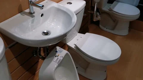 Selection of Bathroom Ceramic Ware Stock Footage 159836620