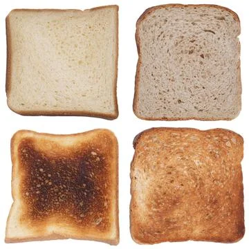 Selection of bread isolated on white Foto stock