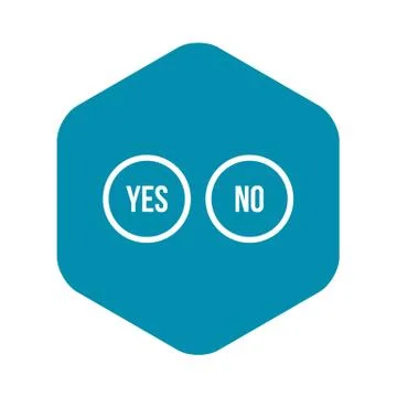 Selection buttons yes and no icon, simple style 스톡 일러스트