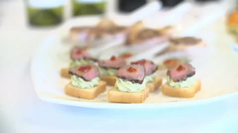 Selection of Canapes Stock Footage 33627003