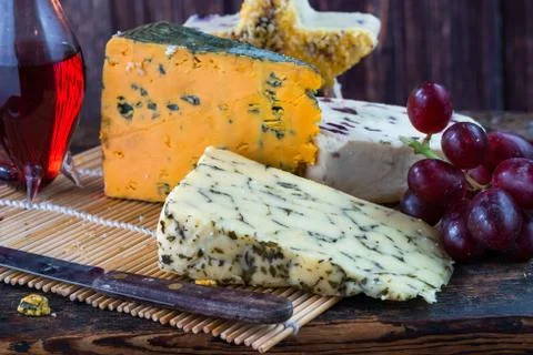 Selection of cheeses Stock Photos