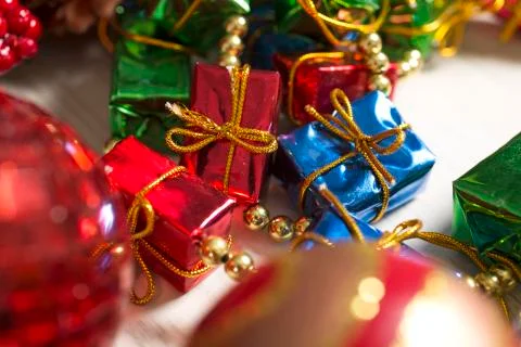 Selection of Christmas decorations Stock Photos