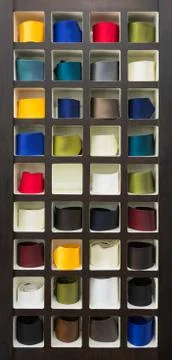 Selection of colorful ties Stock Photos