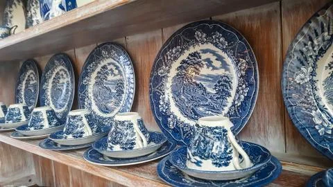 Selection of crockery display Stock Photos