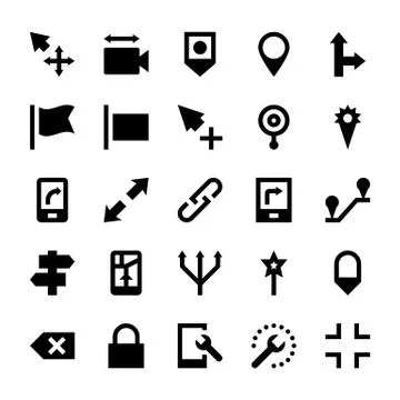 Selection, Cursors, Resize, Move, Controls and Navigation Arrows Stock Illustration