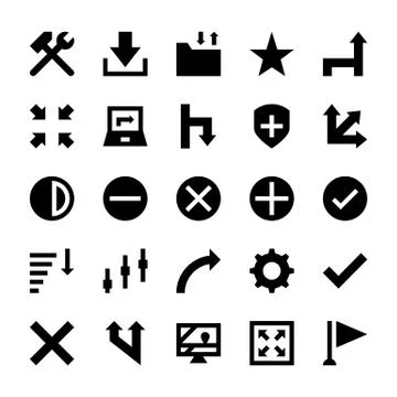 Selection, Cursors, Resize, Move, Controls and Navigation Arrows Icons Stock Illustration