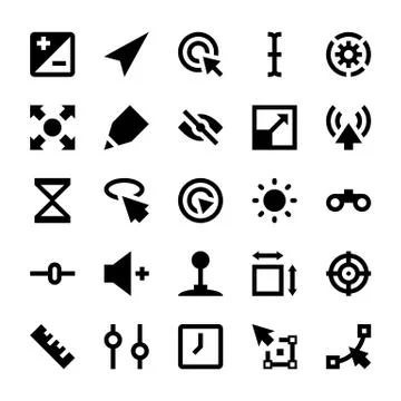 Selection, Cursors, Resize, Move, Controls and Navigation Arrows Icons Vector Stock Illustration