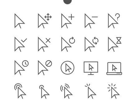 Selection &amp; Cursors UI Pixel Perfect Well-crafted Vector Thin Line Icons 48x48 イラスト素材
