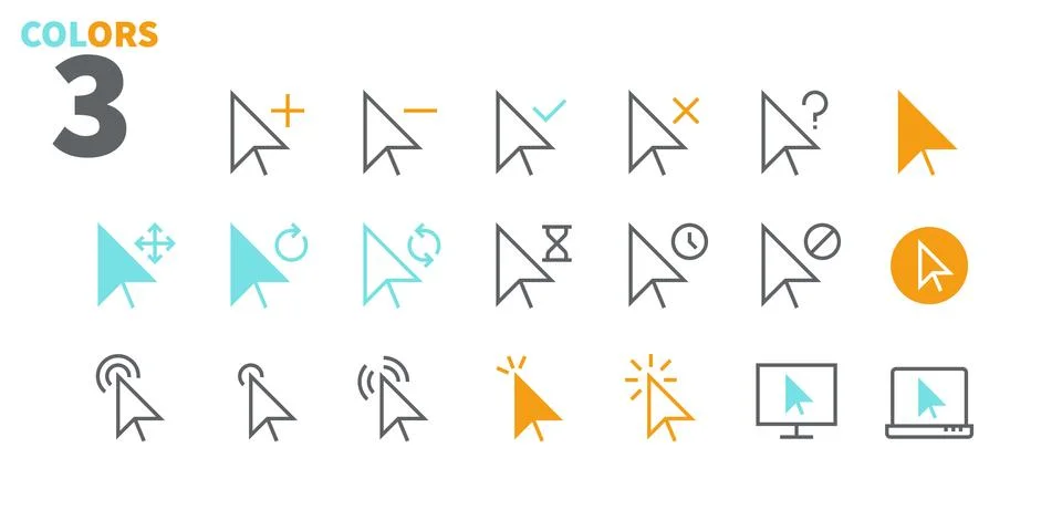 Selection &amp; Cursors UI Pixel Perfect Well-crafted Vector Thin Line Icons 48x48 Stock Illustration