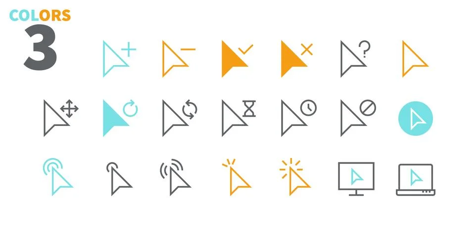 Selection &amp; Cursors UI Pixel Perfect Well-crafted Vector Thin Line Icons 48x48 Stock Illustration