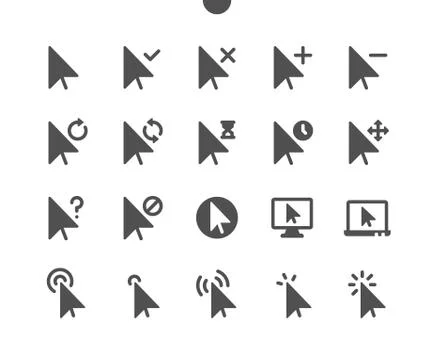 Selection &amp; Cursors v1 UI Pixel Perfect Well-crafted Vector Solid Icons Stock Illustration