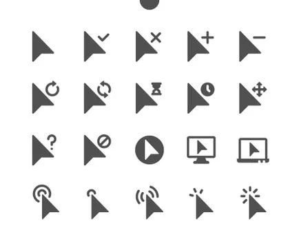 Selection &amp; Cursors v2 UI Pixel Perfect Well-crafted Vector Solid Icons Stock Illustration