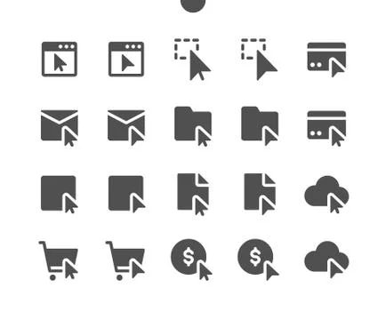 Selection &amp; Cursors v3 UI Pixel Perfect Well-crafted Vector Solid Icons Stock Illustration