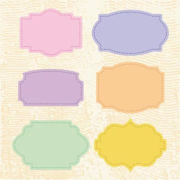 A selection of different curly labels. Stockillustratie