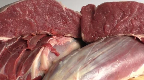 Selection of different cuts of fresh meat 库存影片 56768024