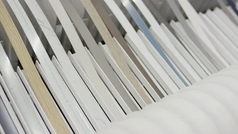 Selection of different edge banding strips for furniture manufacturing Stockbeeldmateriaal 155207047