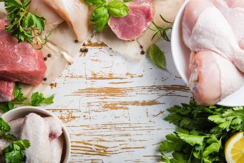 Selection of different meat cuts 写真素材