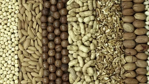 Selection of Different Nuts Closeup. Stock Footage 241650434