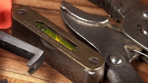 Selection of DIY tools extreme close up stock footage Video stock 103292858