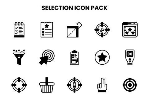 Selection DuoTone Collection Icons Pack 스톡 일러스트