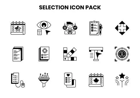 Selection DuoTone Collection Icons Pack Stockillustratie
