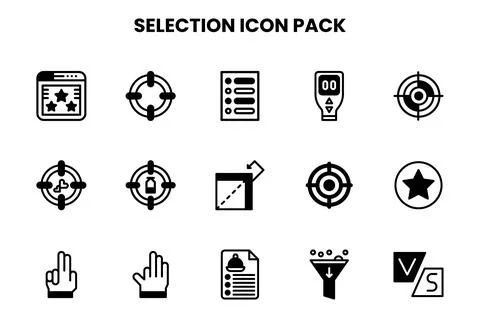 Selection DuoTone Set Icons Pack Stock Illustration