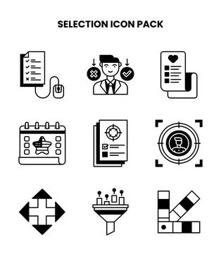 Selection DuoTone Set Icons Pack Stock Illustration