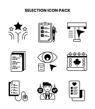 Selection DuoTone UI Icons Pack 스톡 일러스트