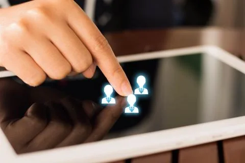 Selection employee with tablet. Stock Photos