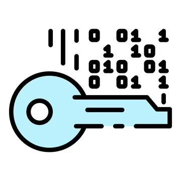 Selection of encryption key icon color outline vector Stock Illustration