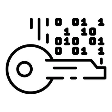 Selection of encryption key icon, outline style 스톡 일러스트