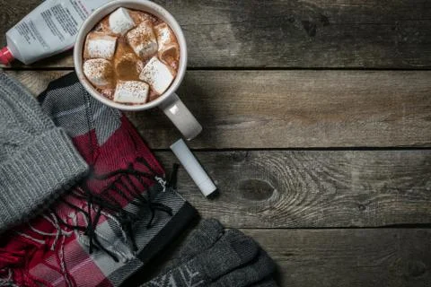 Selection of essentials for cold winter weather Stock Photos