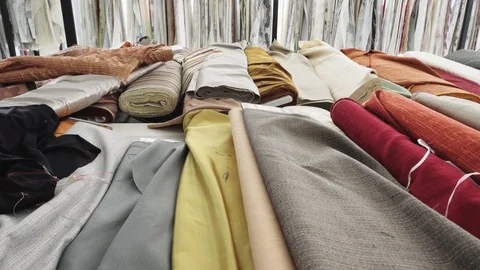 Selection of fabric-hands that touch the fabric Stock Footage 106757204