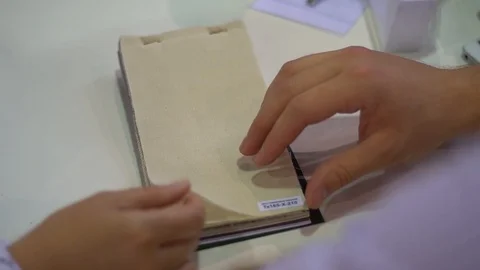 Selection of fabric from a wide range 12 Stock Footage 112122970