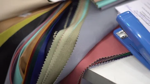 Selection of fabric from a wide range 3 Stock Footage 112122577