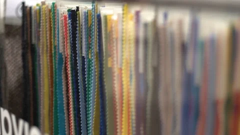 Selection of fabric from a wide range 4 Stock Footage 112122792