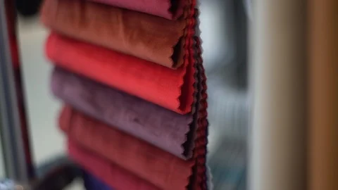 Selection of fabric from a wide range 6 Stock Footage 112123239