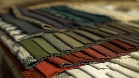 Selection of fabric from a wide range 9 Stock Footage 112129798