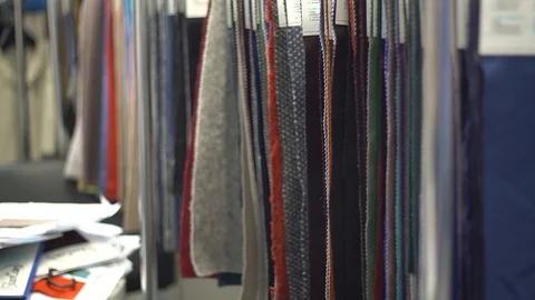 Selection of fabric from a wide range Stock Footage 112008781
