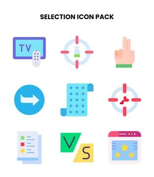 Selection Flat Design Icons Pack 스톡 일러스트