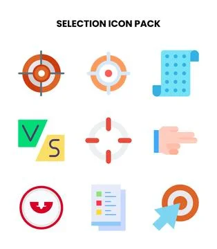 Selection Flat Design Icons Pack Illustrazione stock
