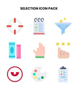 Selection Flat Graphics Icons Pack Illustrazione stock