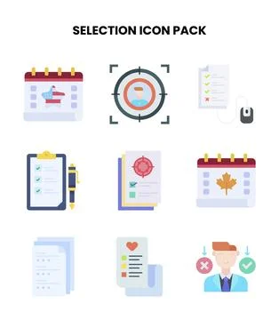 Selection Flat Graphics Icons Pack Illustrazione stock