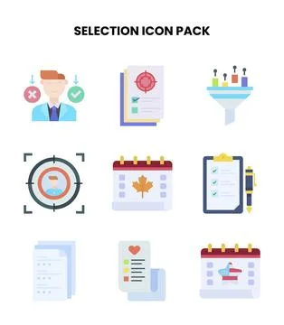 Selection Flat Icons Pack Illustrazione stock