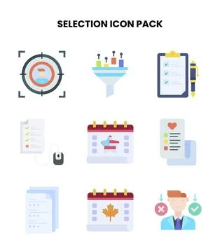Selection Flat UI Icons Pack 库存插图