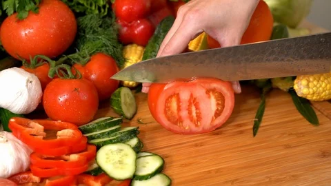Selection of fresh vegetables slow motion Stock Footage 96592856